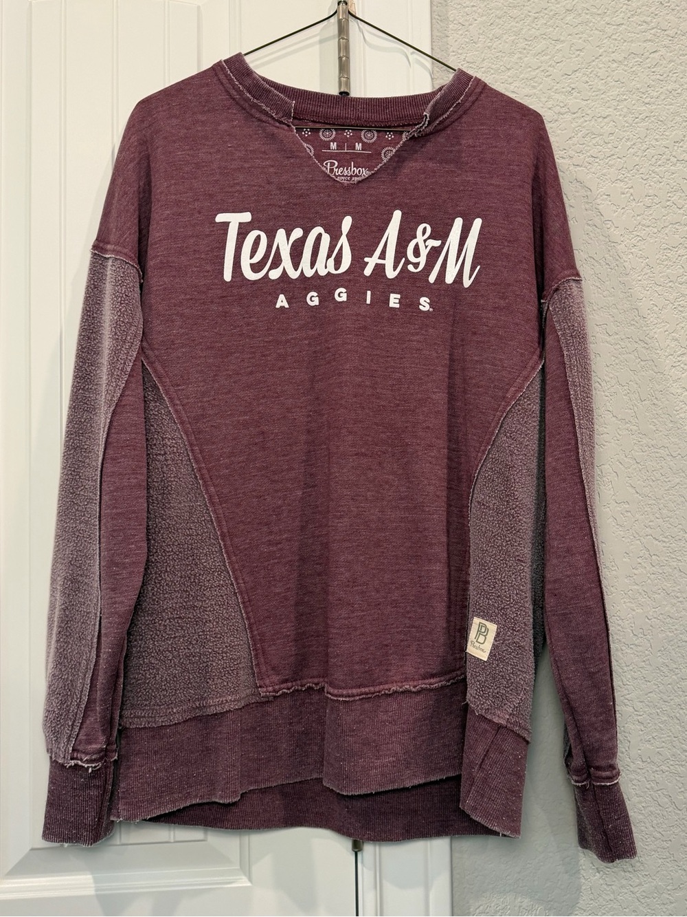 Pressbox Texas A&M Maroon Crewneck Pullover